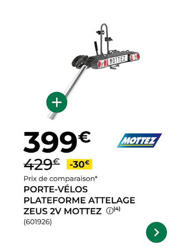 PORTE-VÉLOS PLATEFORME ATTELAGE ZEUS 2V MOTTEZ