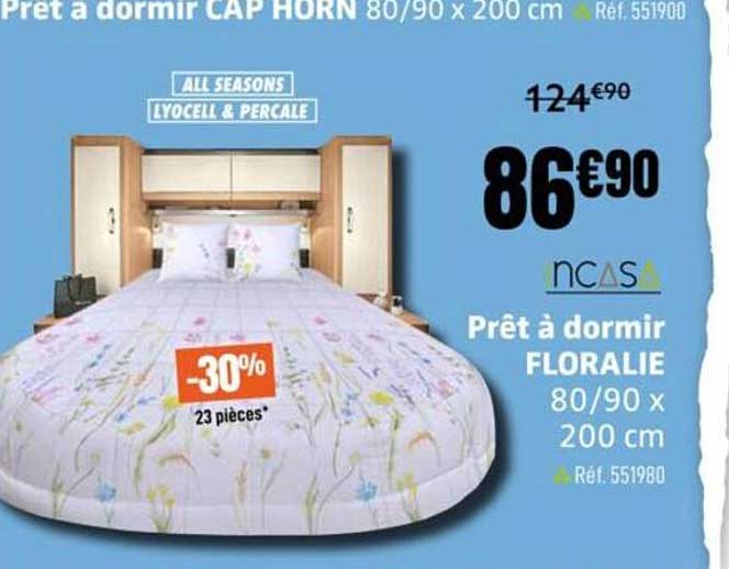 Prêt à dormir FLORALIE 80/90 x 200 cm