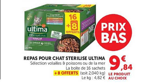 REPAS POUR CHAT STERILISE ULTIMA