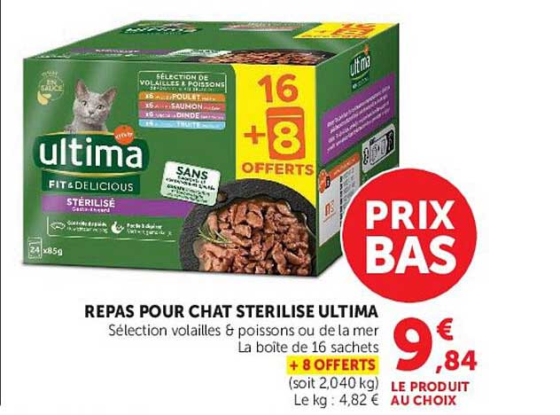 REPAS POUR CHAT STERILISE ULTIMA