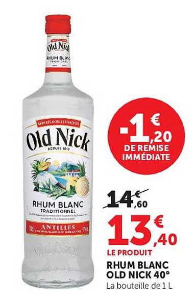 RHUM BLANC OLD NICK 40°