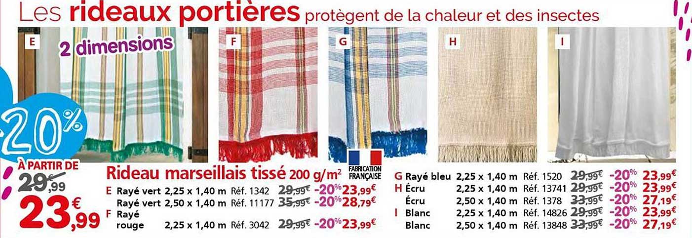 Rideau marseillais tissé 200 g/m²