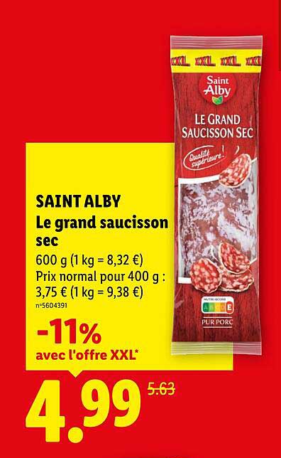 SAINT ALBY Le grand saucisson sec