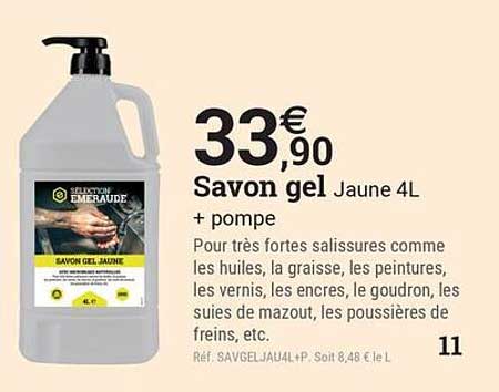 Savon gel Jaune 4L + pompe