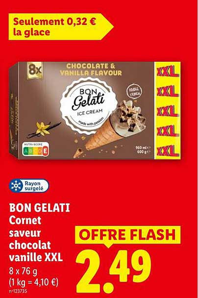 Seulement 0,32 € La glace