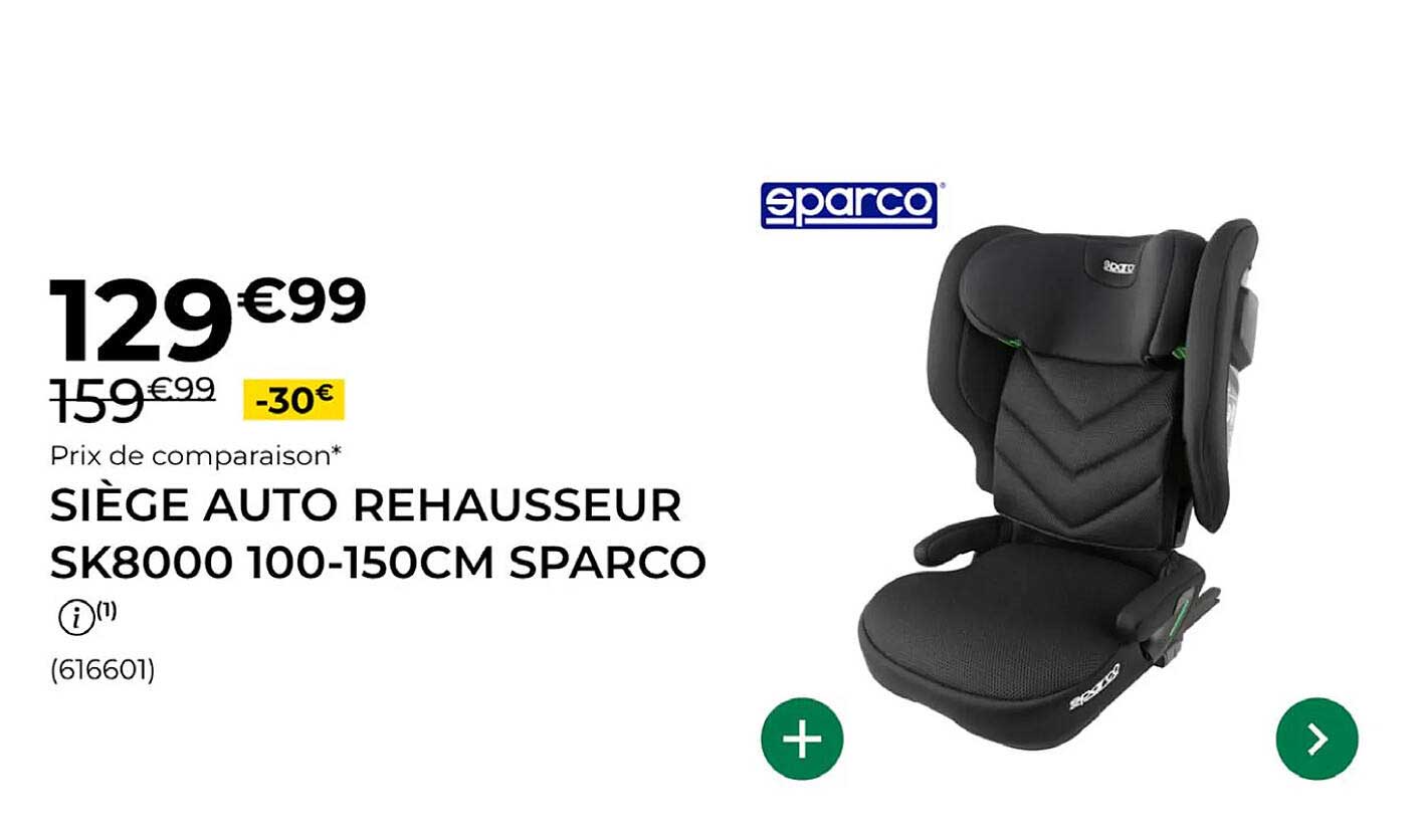 SIÈGE AUTO REHAUSSEUR SK8000 100-150CM SPARCO