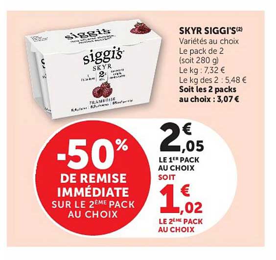 SKYR SIGGI'S Variétés au choix Le pack de 2 (soit 280 g)