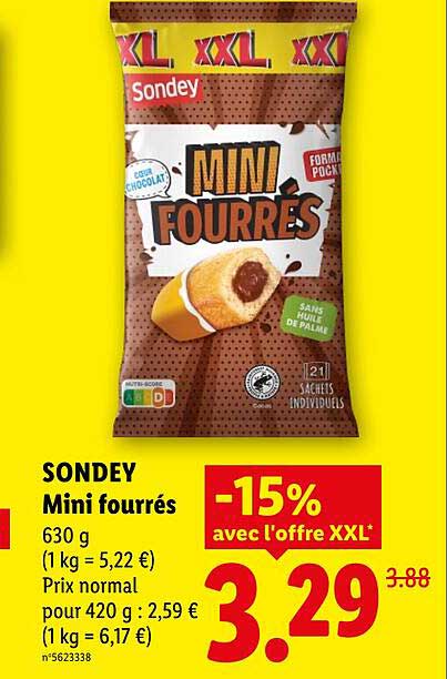 SONDEY Mini fourrés 630 g