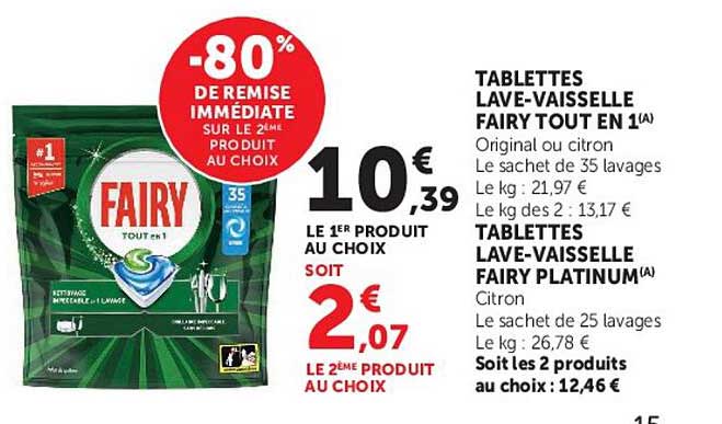 TABLETTES LAVE-VAISSELLE FAIRY TOUT EN 1(A)