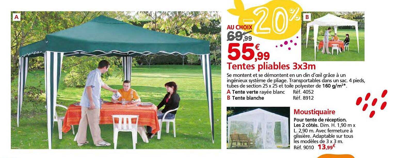 Tentes pliables 3x3m