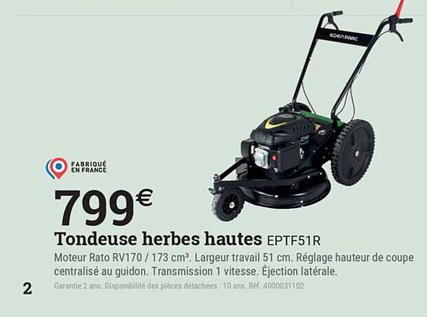 Tondeuse herbes hautes EPTF51R