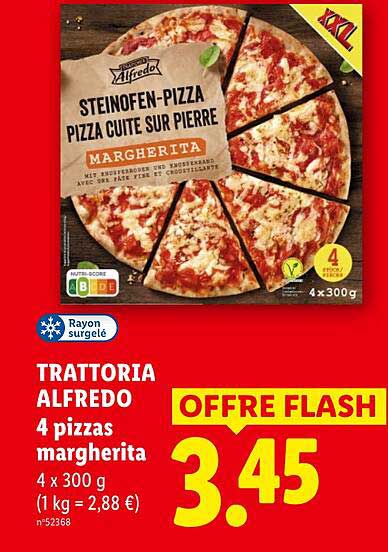 TRATTORIA ALFREDO 4 pizzas margherita