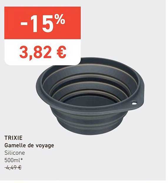 TRIXIE Gamelle de voyage Silicone 500ml*