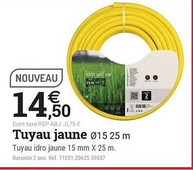 Tuyau jaune Ø15 25 m