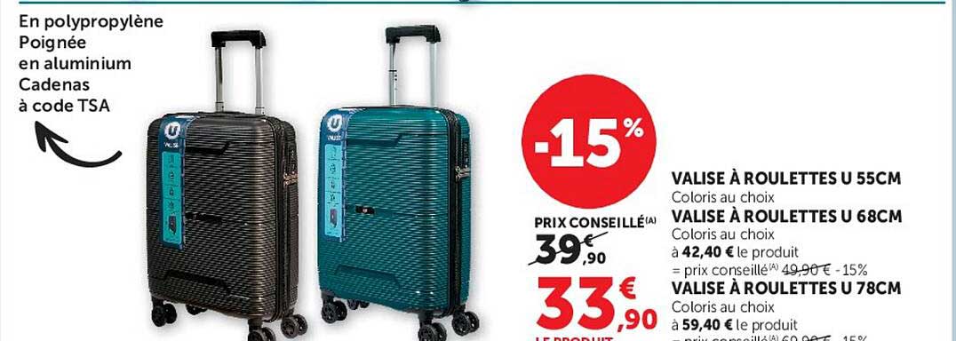 VALISE À ROULETTES U 55CM