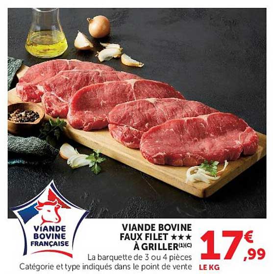VIANDE BOVINE FAUX FILET *** À GRILLER (1C)
