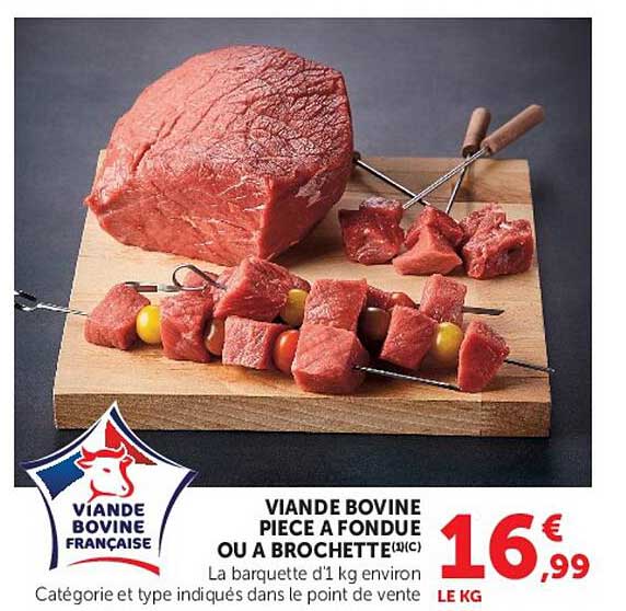 VIANDE BOVINE PIECE A FONDUE OU A BROCHETTE
