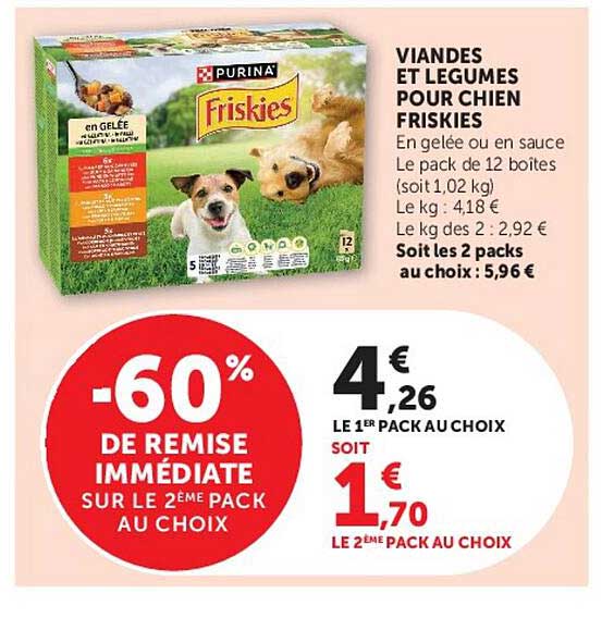 VIANDES ET LEGUMES POUR CHIEN FRISKIES