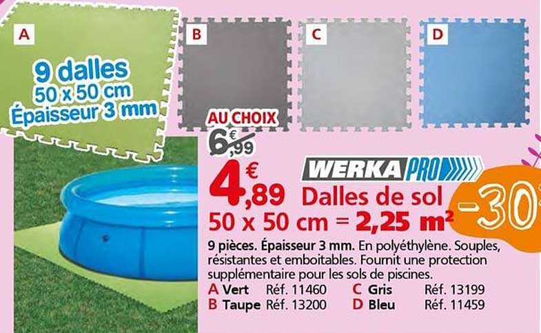 WERKA PRO Dalles de sol 50 x 50 cm = 2,25 m²