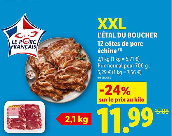 XXL L'ÉTAL DU BOUCHER 12 côtes de porc échine (1)