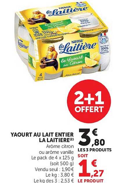 YAOURT AU LAIT ENTIER LA LAITIERE