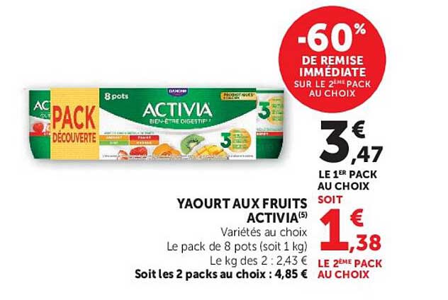 YAOURT AUX FRUITS ACTIVIA