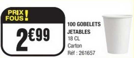 100 GOBELETS JETABLES