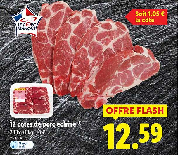 12 côtes de porc échine