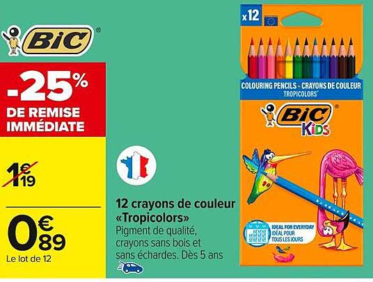 12 crayons de couleur « Tropicolors »