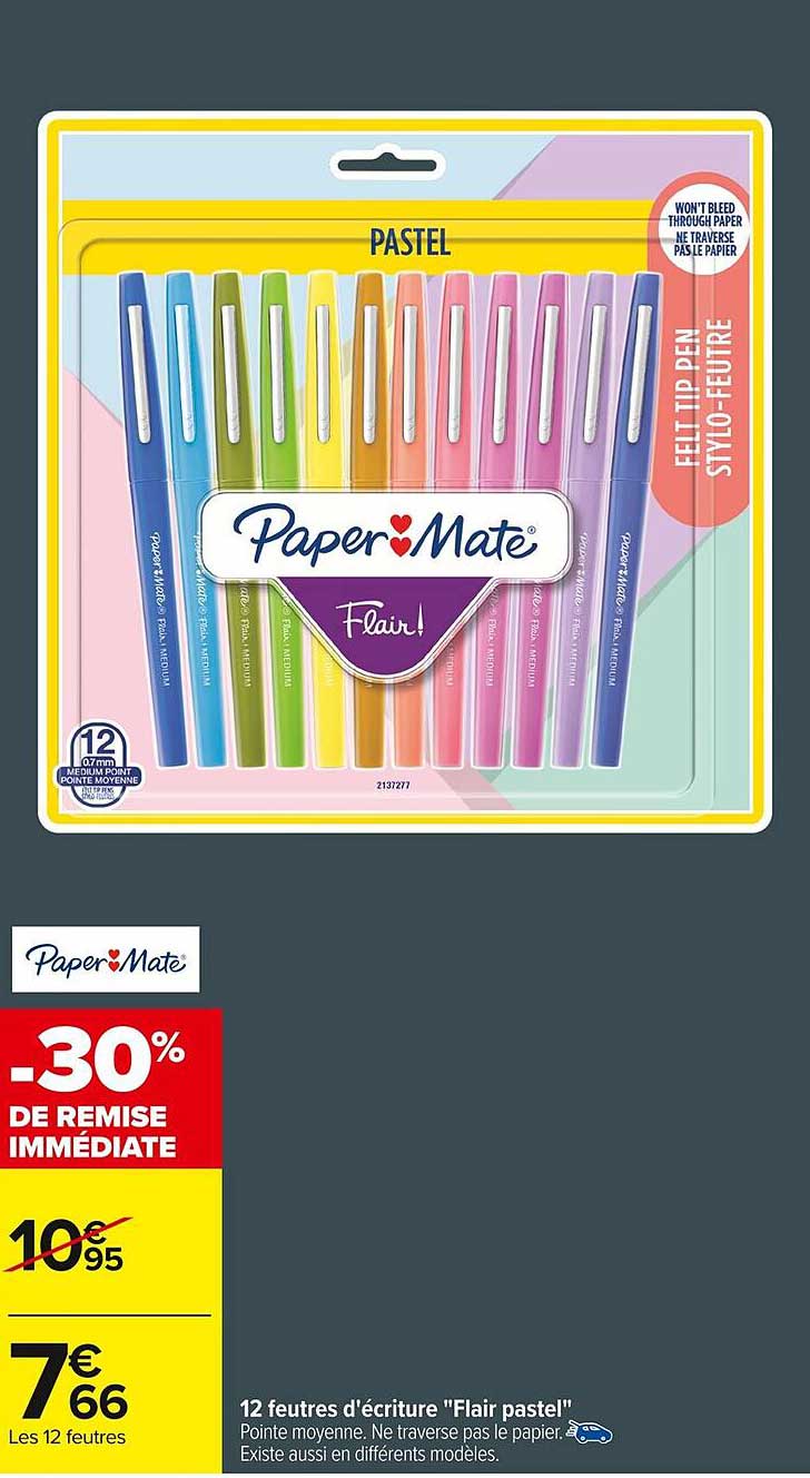12 feutres d'écriture "Flair pastel"