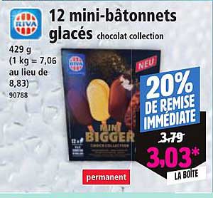 12 mini-bâtonnets glacés chocolat collection