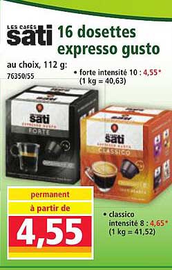 16 dosettes expresso gusto
