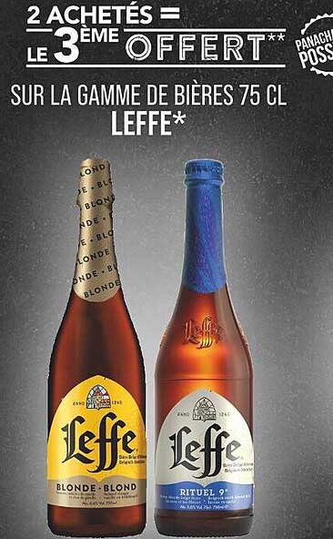 2 ACHETÉS = LE 3ÈME OFFERT** SUR LA GAMME DE BIÈRES 75 CL LEFFE*