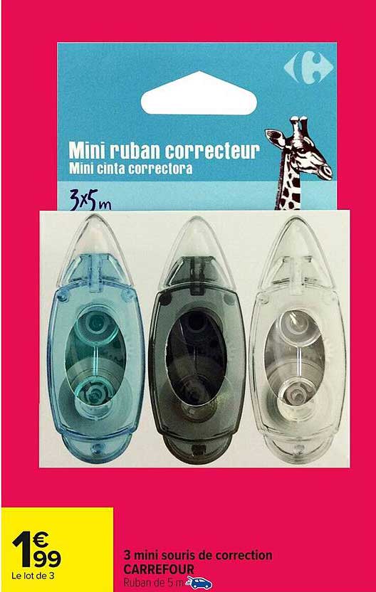 3 mini souris de correction CARREFOUR