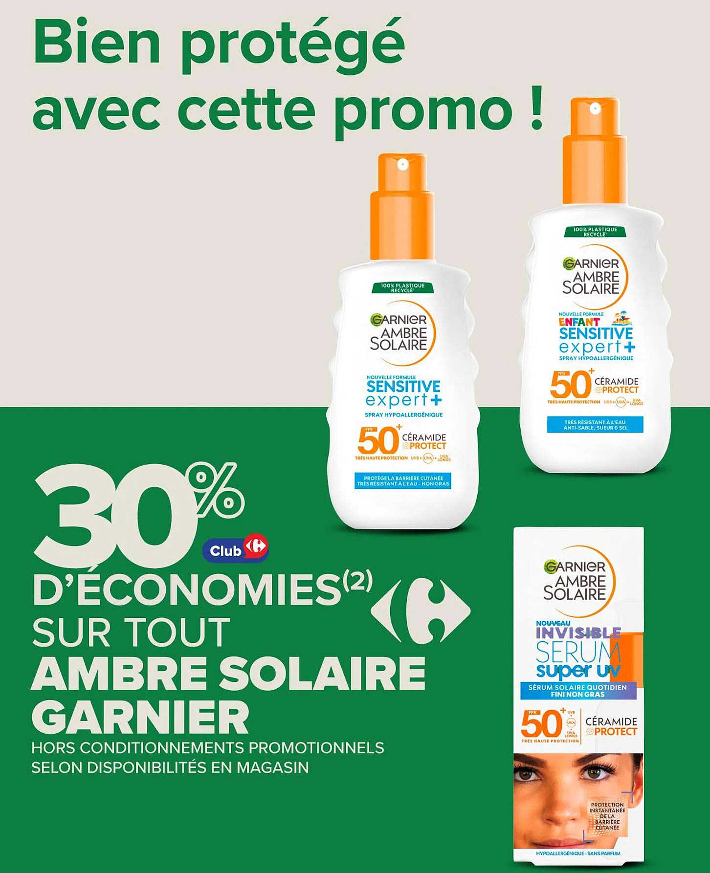 30% d’économies sur tout Ambre Solaire Garnier