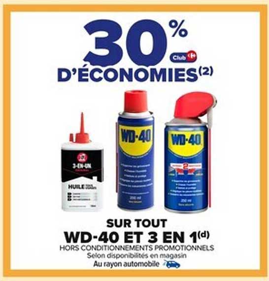 30 % d'Économies sur Tout WD-40 et 3 en 1
