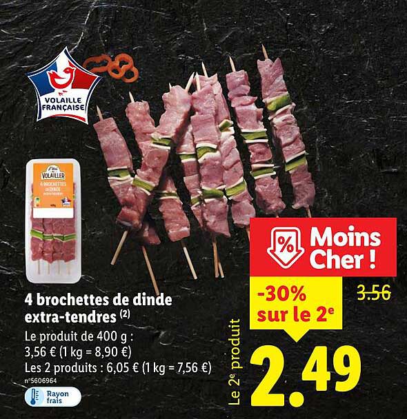 4 brochettes de dinde extra-tendres