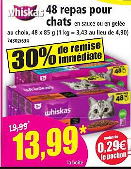 48 repas pour chats en sauce ou en gelée