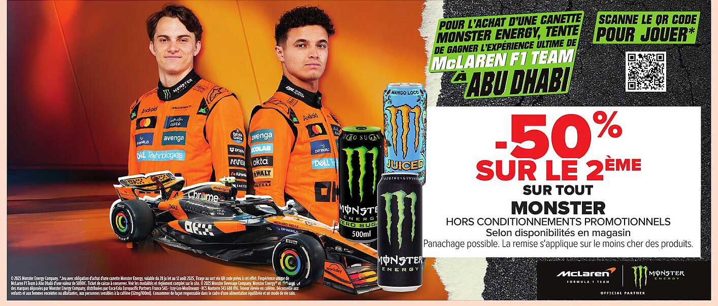 -50% SUR LE 2ÈME SUR TOUT MONSTER