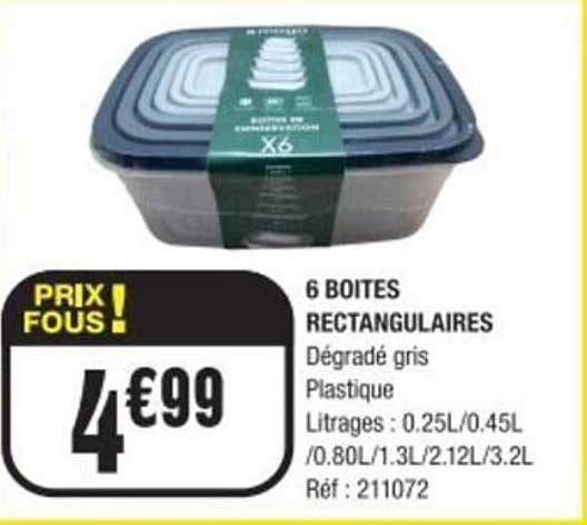 6 BOITES RECTANGULAIRES
