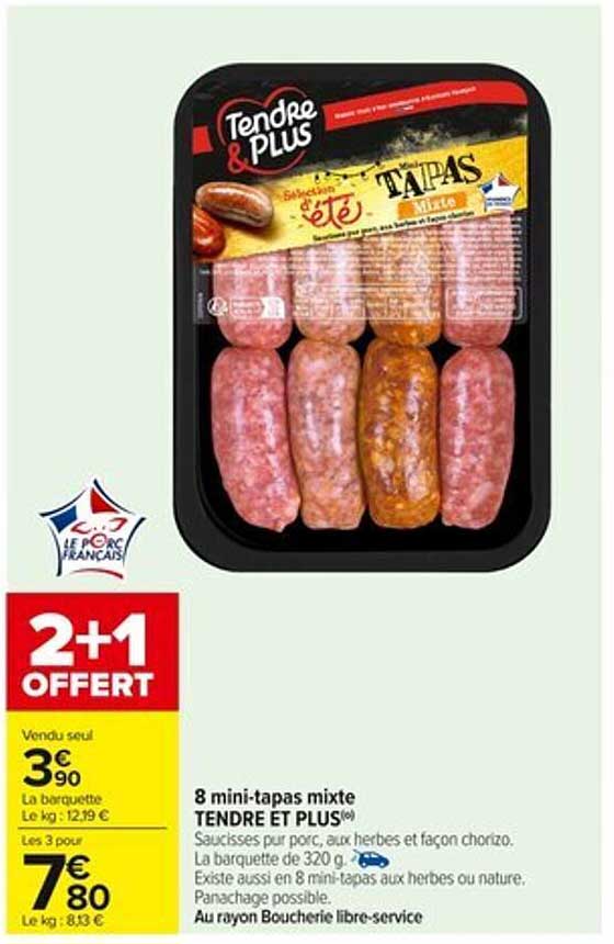 8 mini-tapas mixte TENDRE ET PLUS