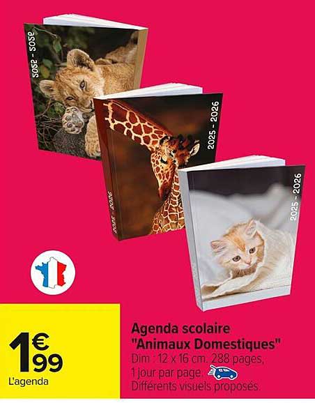 Agenda scolaire "Animaux Domestiques"