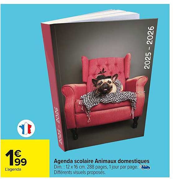 Agenda scolaire Animaux domestiques