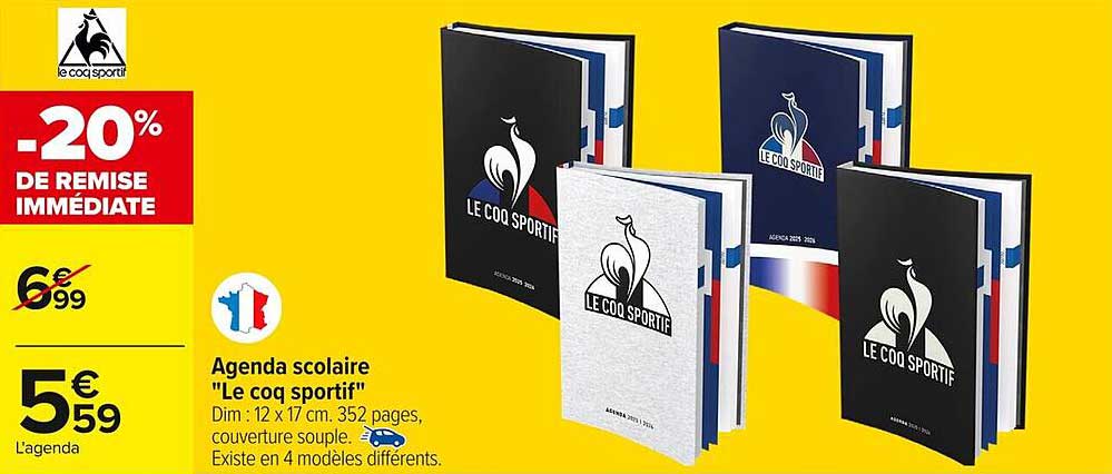 Agenda scolaire "Le coq sportif"
