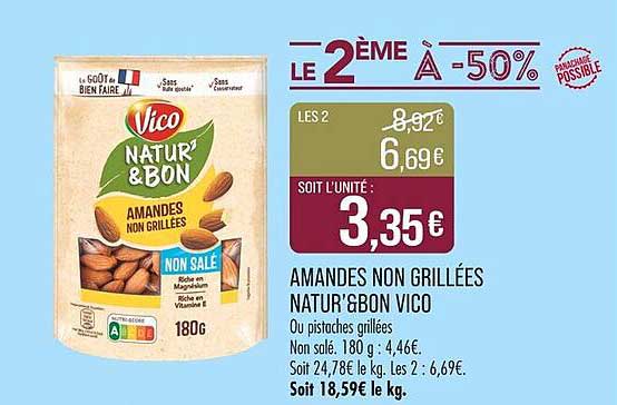 AMANDES NON GRILLÉES NATUR'BON VICO