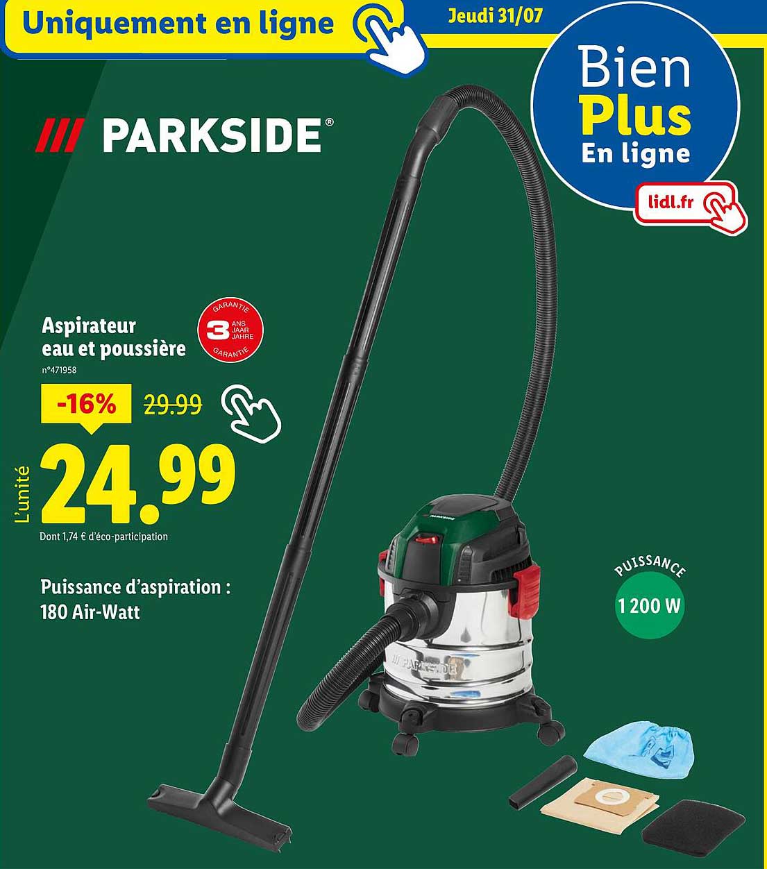 Aspirateur eau et poussière