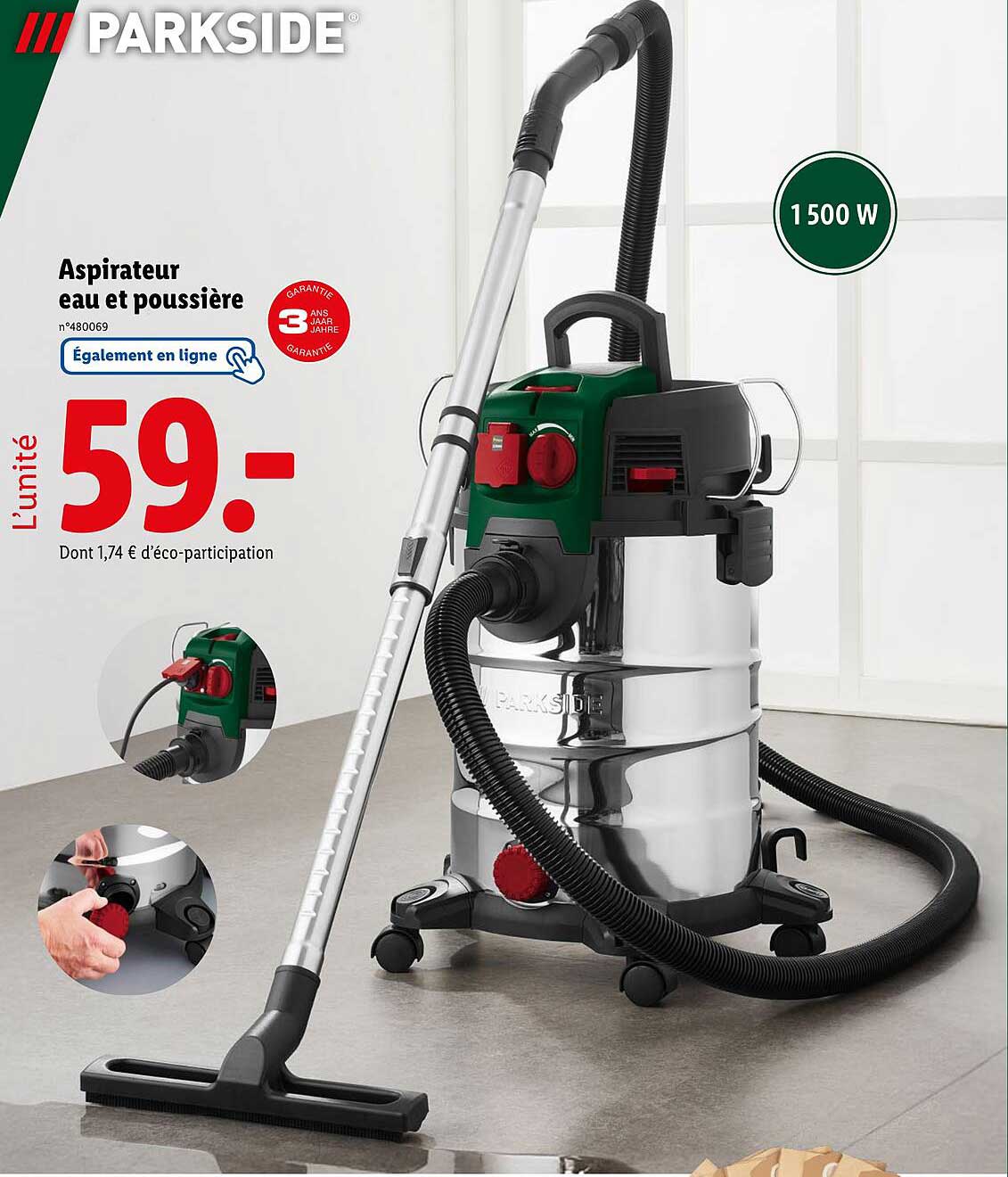 Aspirateur eau et poussière