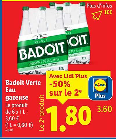Badoit Verte Eau gazeuse