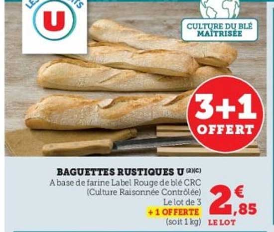 BAGUETTES RUSTIQUES U (2 NIC)