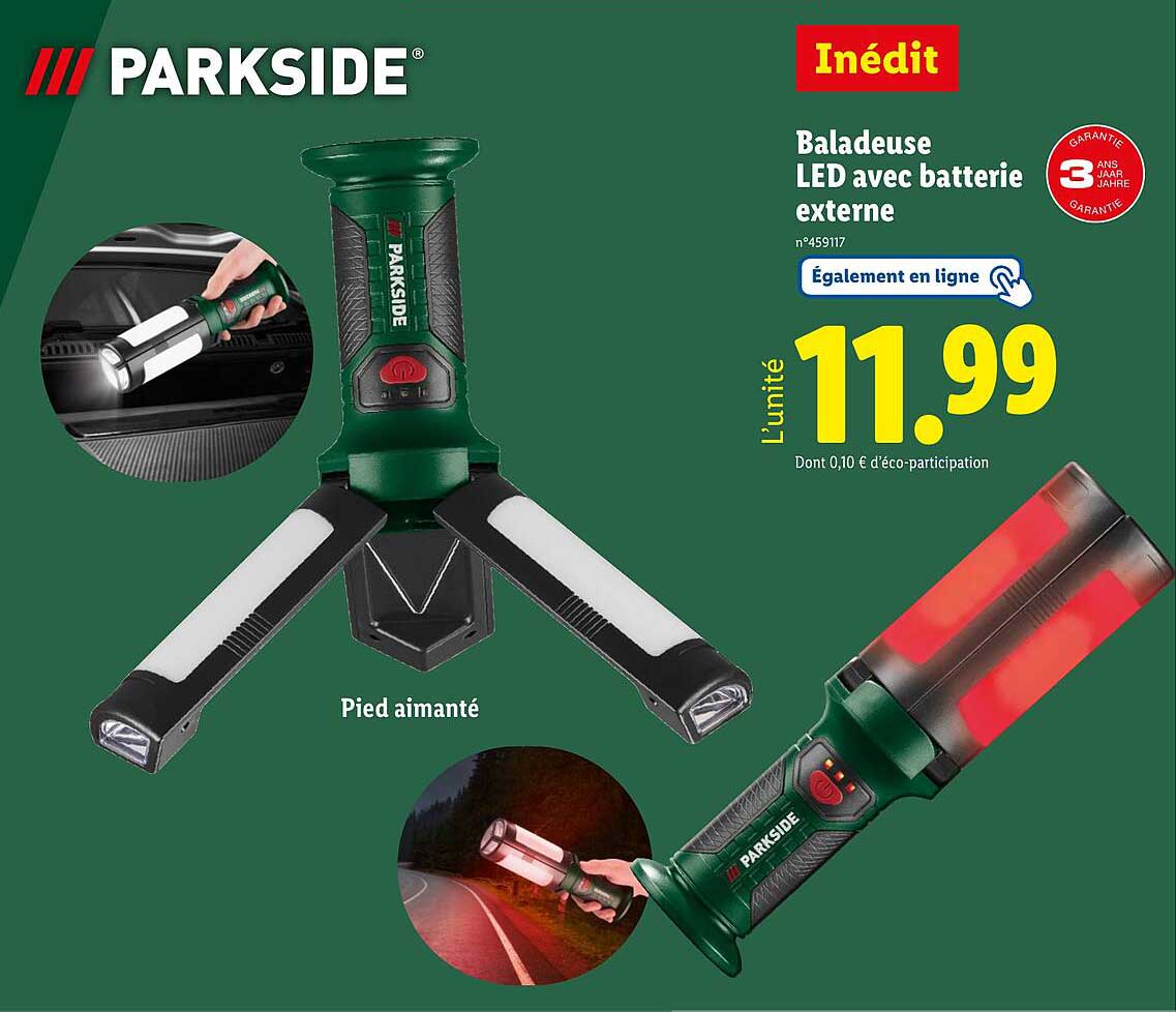 Baladeuse LED avec batterie externe